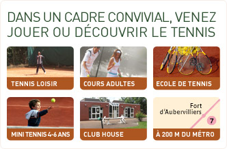 Dans un cadre convivial, venez jouer ou d�couvrir le tennis: Tennis Loisir, Cours adultes, Ecole de tennis, Mini Tennis pour les 4-6 ans.